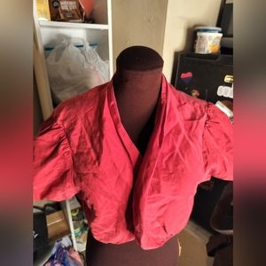 NWOT Seven7 100% Silk Cropped Blouse